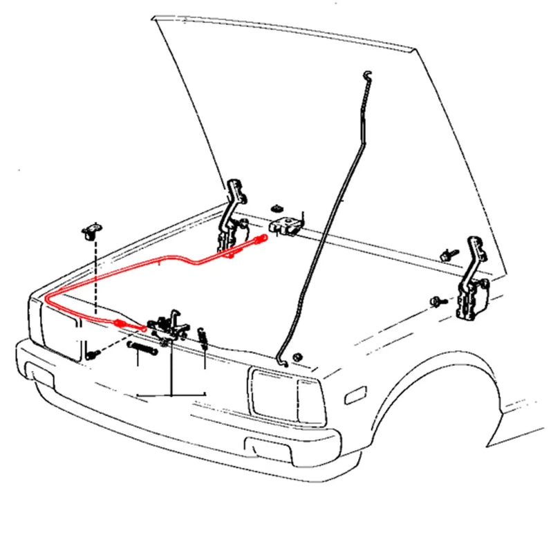 Toyota Corolla Sprinter SE STD KE70 CE70 TE72 1980-1983 Bonnet Release Cable