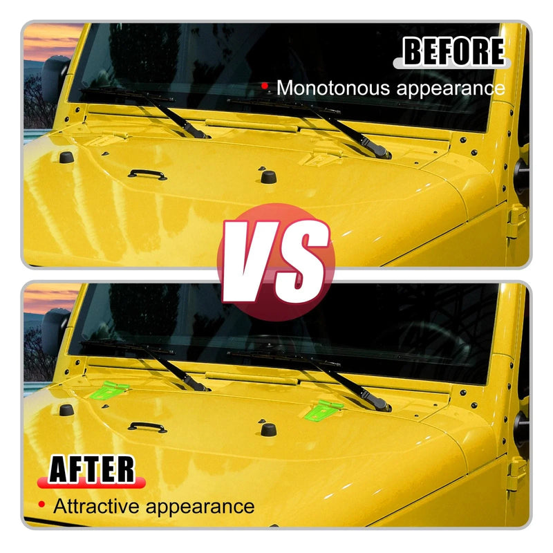 Jeep Wrangler 2007-2018 Green Engine Hood Hinge Covers