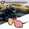 Set Motorcycle Riding Goggles Red Lens Black Red Frame PC UV400