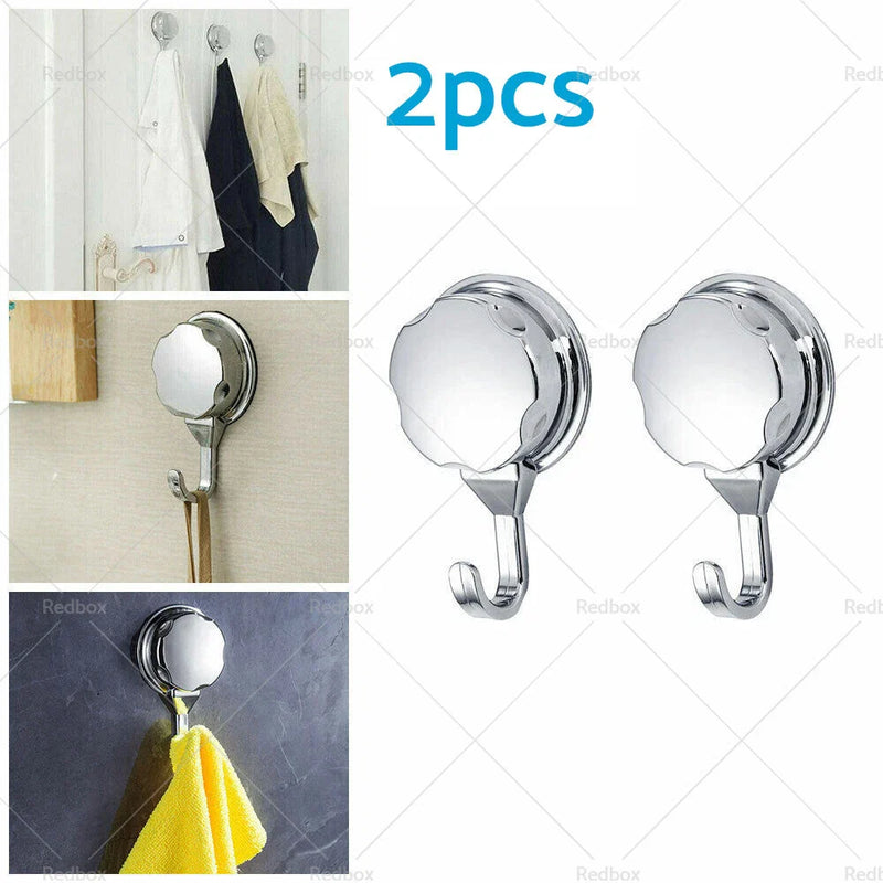 Bathroom Kitchen Towel Shower Holder Strong Vacuum Suction Cup Hooks