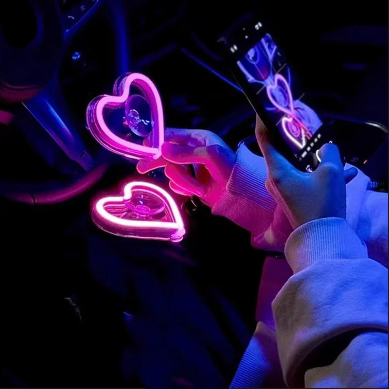 Vehicle LED Triangle Window Love Neon Light