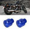 Motorbike Motorcycle 2pcs 10mm Blue Mirror Hole Plugs