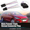 BMW 3 x Car 3-Pin Male/Female Triple Shroud Connector Plug