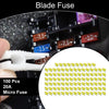 Car Boat Truck RV Motorcycle 100 Pcs Micro Fuse 20A Blade Fuse