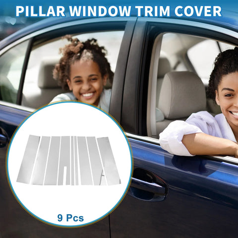Ford Flex 9 Pcs Chrome Silver Door Pillar Trim (2009-2015)