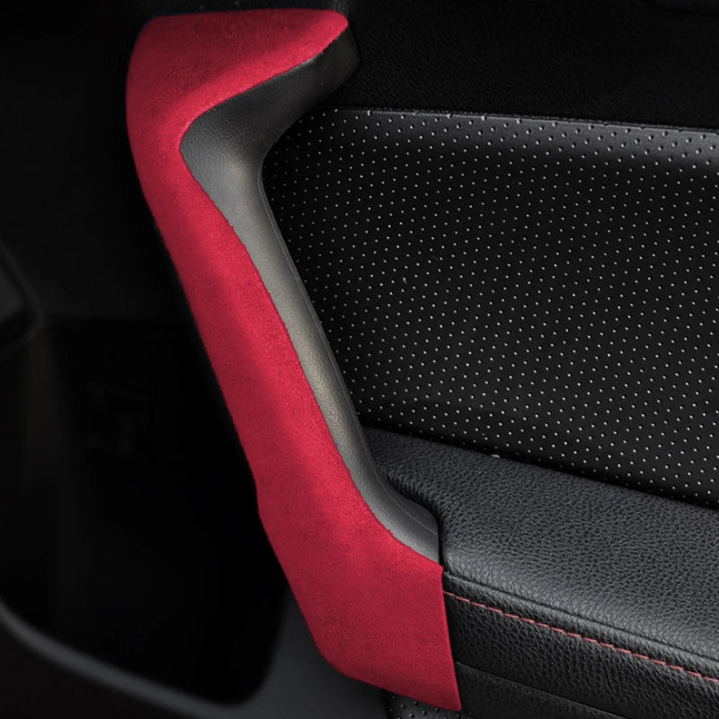 Subaru BRZ 86 (2013-2020) Red Suede 2 x Car Door Handle Armrest Covers