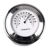 Motorcycle Chrome White 7/8" Handlebar Temp Dial Clock Thermometer