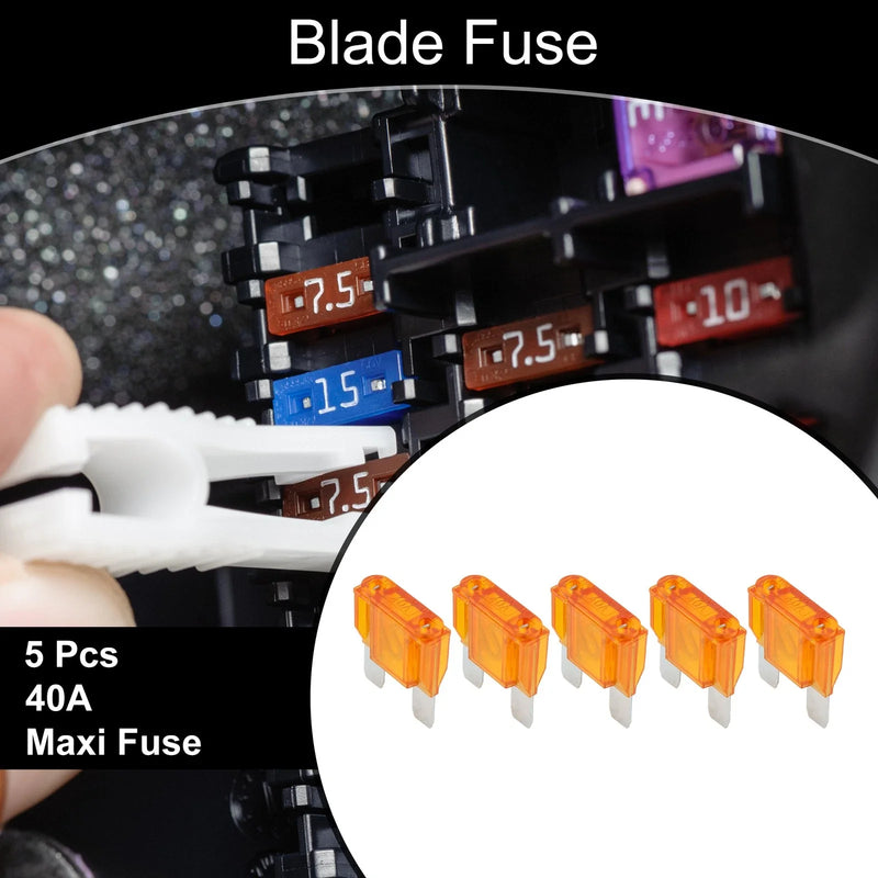 Car Boat Truck RV Motorcycle Maxi Fuse 40A Blade Fuse 5 Pcs