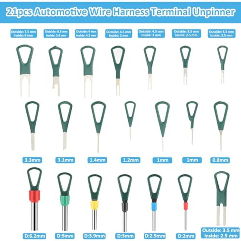 Automotive Wiring 21-Piece Wire Connector Pin Removal Tool