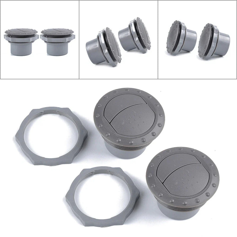 RV Bus ATV A / C Gray 60mm Vent Air Outlet Round Ceiling