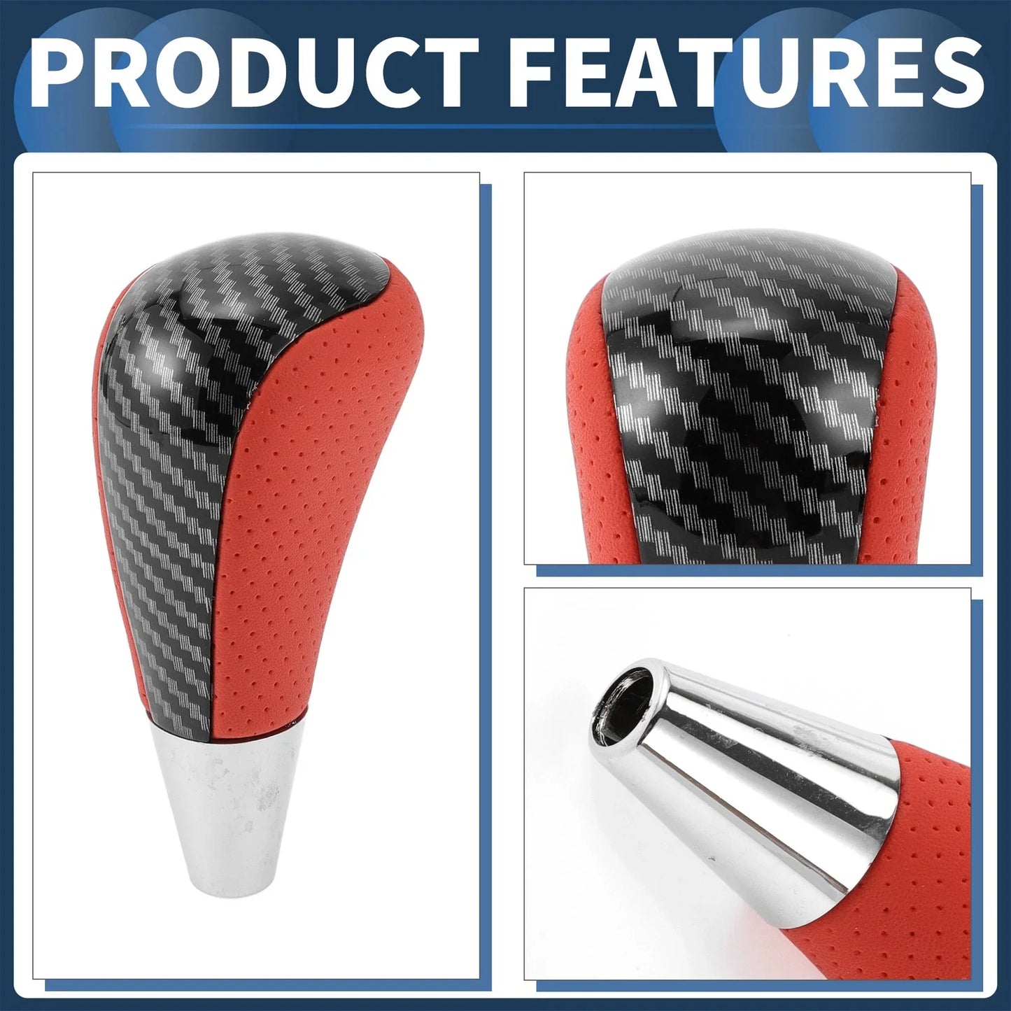 Automatic Gear Shift Knob for Toyota 4Runner 2003-2021 Faux Leather Black Red