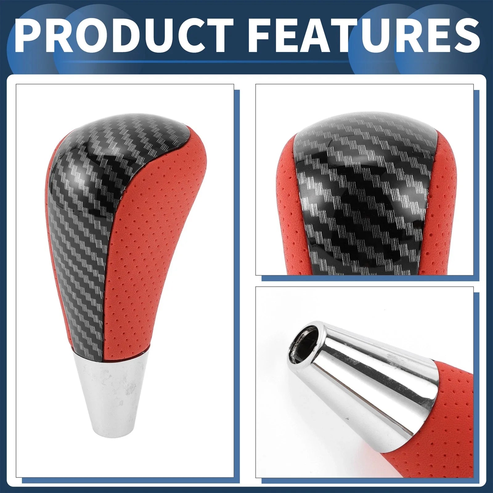 Automatic Gear Shift Knob for Toyota 4Runner 2003-2021 Faux Leather Black Red