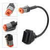 Harley 4Pin to OBD2 Diagnostic Scanner Adapter Cable