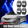 Hyundai Kia 4 x Car Door Lock Latch Covers Stainless Steel