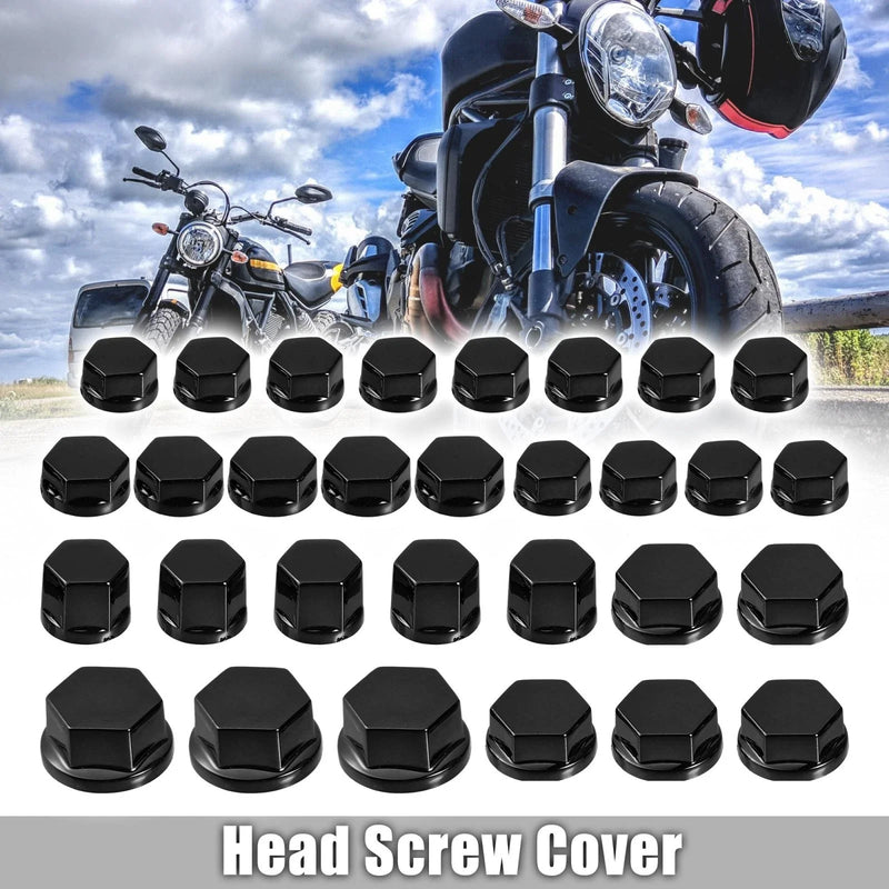 Motorcycle Motorbike Screw Nut Bolt Cover Decoration Black Set Screw Cap
