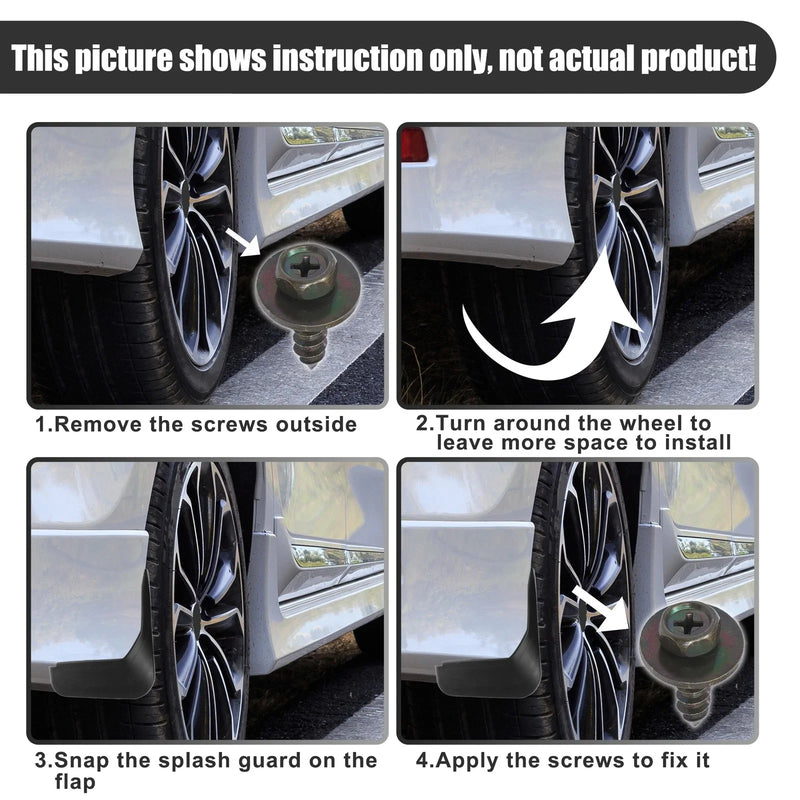 Dodge Ram 1 Set Mud Flaps Splash Guards with Screw Black (2009 - 2018)