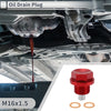 Car, Motorcycle, Boat Red Set M16x1.5 Engine Oil Drain Plug with Gasket