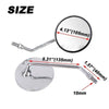 Quad Bike Motorcycle ATV Go Kart Buggy 10mm Silver Round Mirror Pair (2)