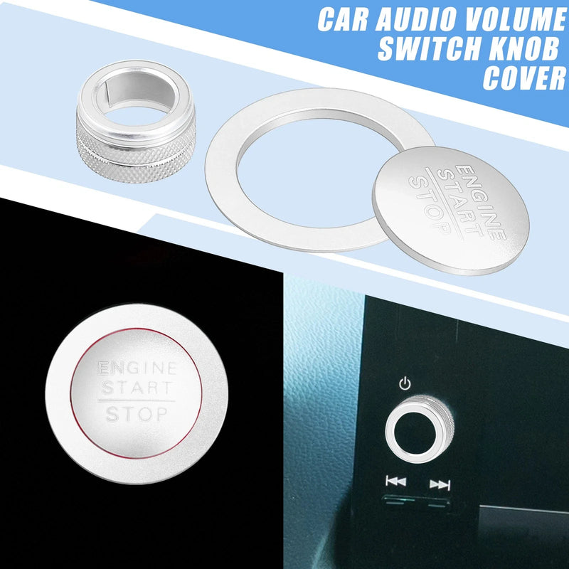 Honda Civic (2022-2023) Silver 3 x Media Audio Volume Switch Knob Covers