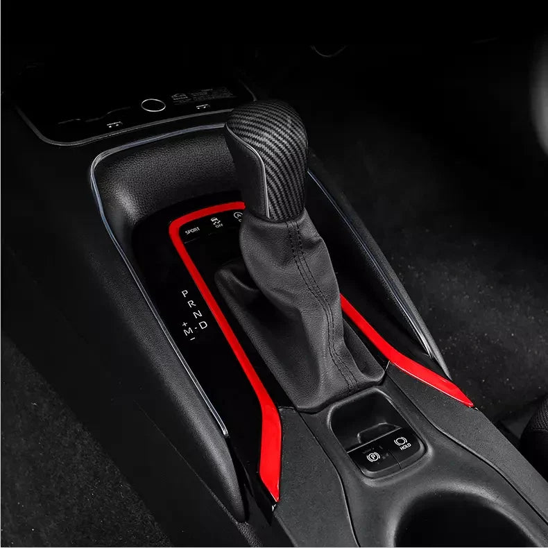 TOYOTA COROLLA ABS Red Interior Gear Shift Panel Trim Cover Decor (2019–2023)