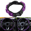 Car SUV 15" 1x Black Purple Microfiber Leather Steering Wheel Cover