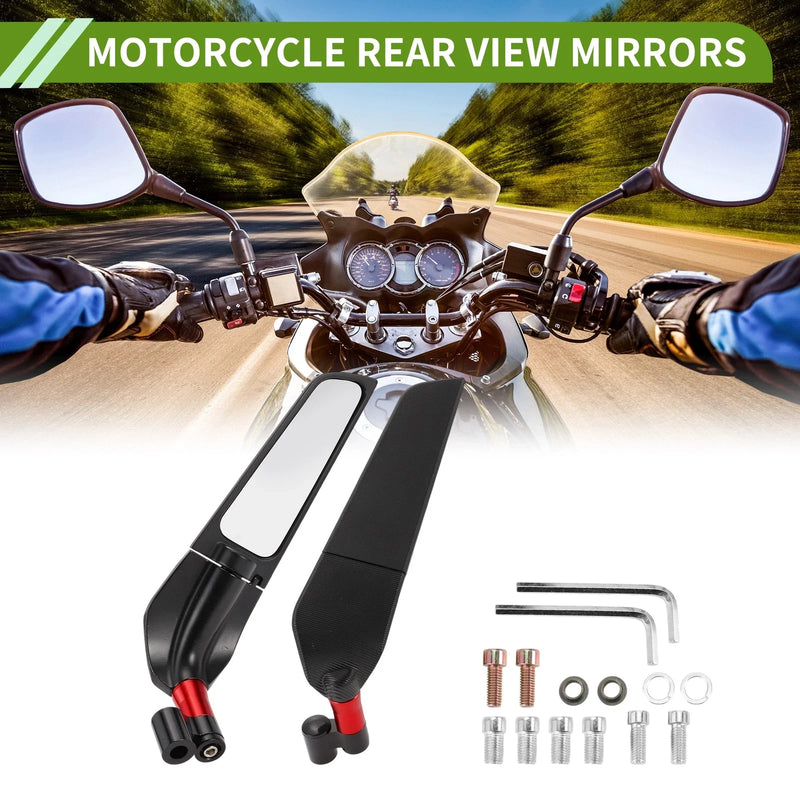M8 / M10 M8/M10 / Motorcycle Rear View Mirrors Black Red Aluminum Alloy