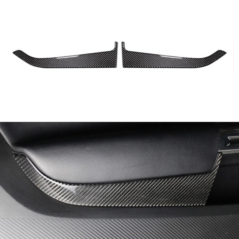 Carbon Fiber Interior Front Door Handle Panel Cover Trim fit Mustang 2015-2018