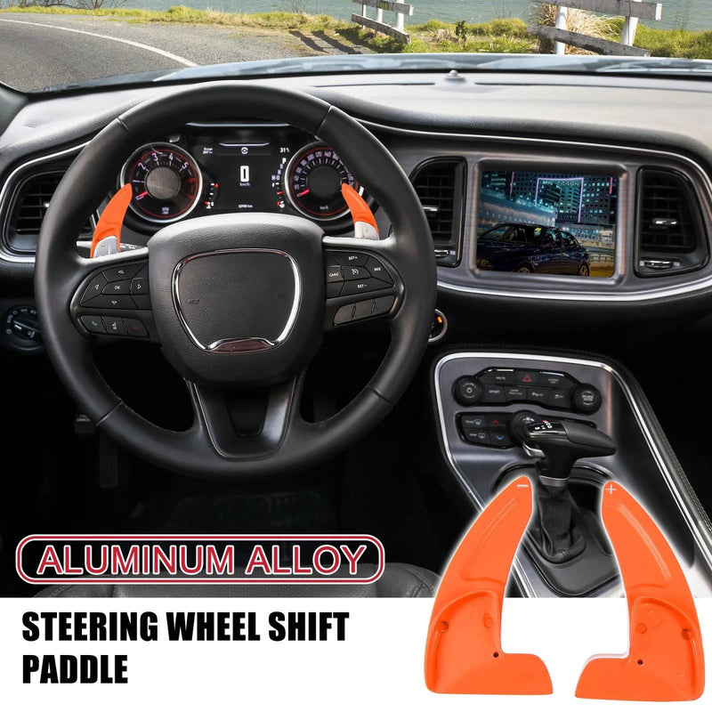 Dodge Charger Challenger Orange Steering Wheel Paddle Shifter Cover (2015-2023)