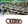 Oil Seal 28x40x7mm FKM Rubber High Pressure Brown 5 Pcs