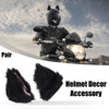 Helmet Decor Bicycle Motorcycle Black Pink Pair Plush Cat Ears