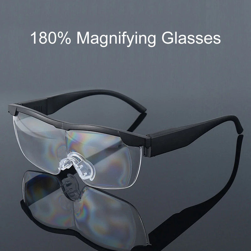 Unisex 180% Magnifying Eyewear HD Glasses with LED Lights