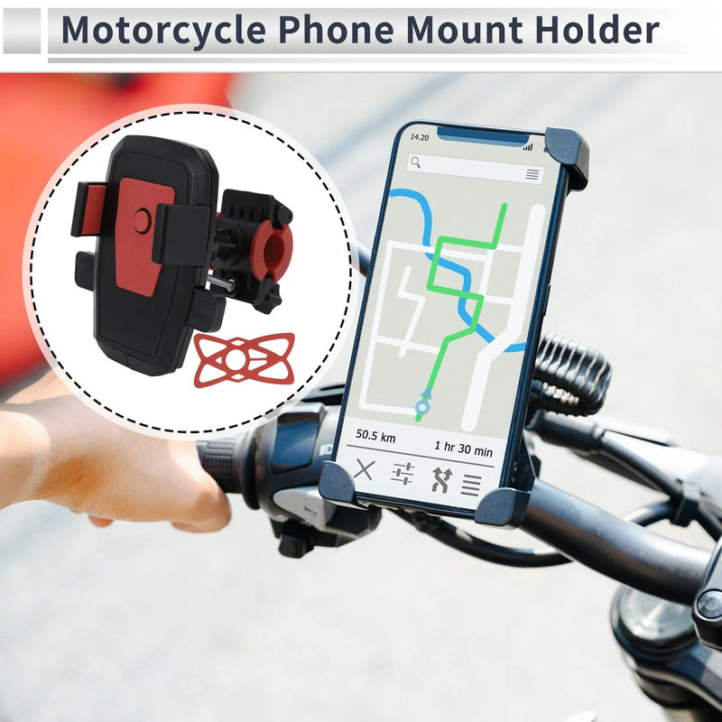 Motorcycle Motorcycle Phone Mount Holder 4.7-7.2" Phones Black 1 Pcs