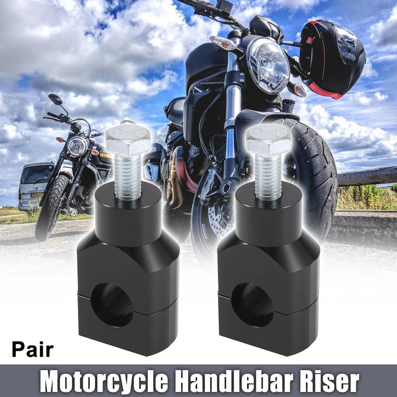Motorcycle Black Handlebar Mounting Riser Clamp 7/8" 22mm