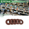 Oil Seal 20x42x7mm FKM Rubber High-Pressure Brown 5 Pcs