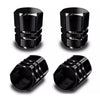 Car Motorcycle Bike Wheel 4 Pcs Black Aluminum Tire Valve Caps