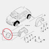 Fiat 500 Black Wheel Arch Liner Covers (2007-2020)