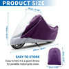Universal Scooter Waterproof Purple Silver Tone L Motorcycle Cover