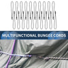 26cm Adjustable Bungee Cords with Metal Buckle - 20 Pcs Black