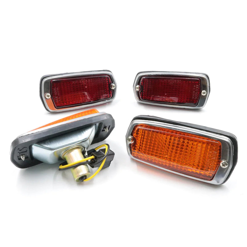 Datsun Bluebird 510 120Y B210 1968-1978 Red Amber Side Marker Lights Set