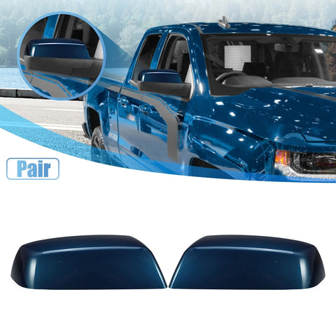 Chevy Silverado 1500 2500 3500 OEM Blue Top Side Mirror Covers (2014-2019)