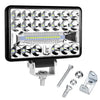 Car Lights 2 x Chrome Rectangular LED Headlights Auto Work Lights