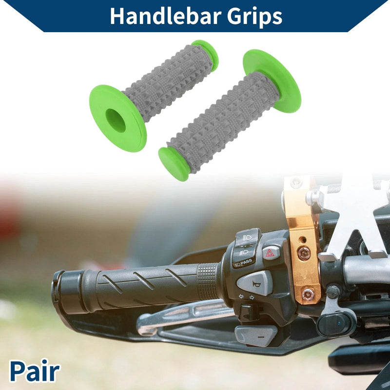 Hand Grips / 22 x 24 mm / Motorcycle Hand Grips Cover Soft Rubber Green 1 Pair