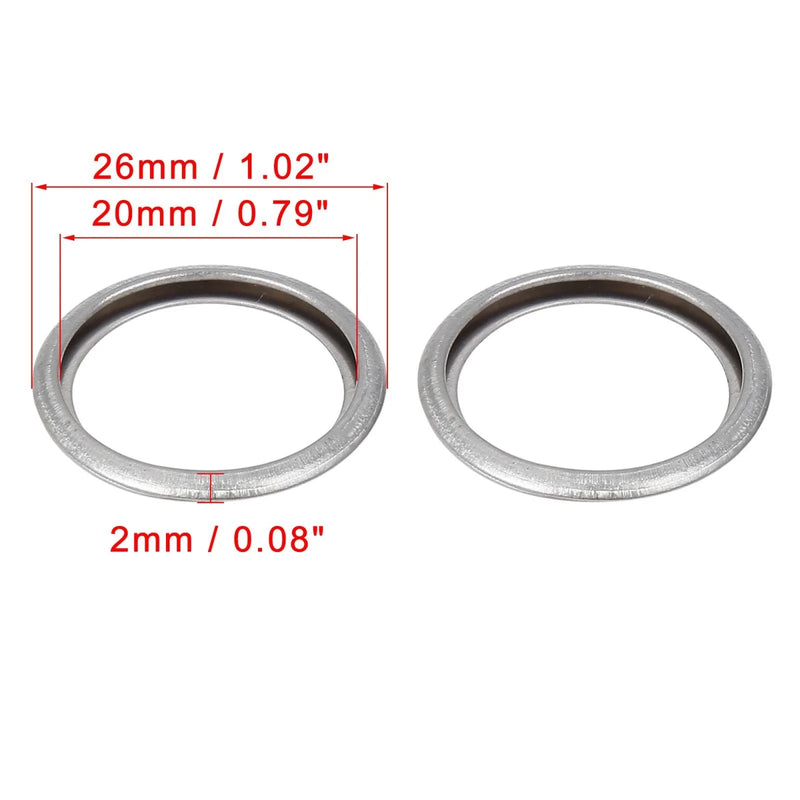 Subaru 20 x M20 Silver Tone Oil Drain Plug Gaskets
