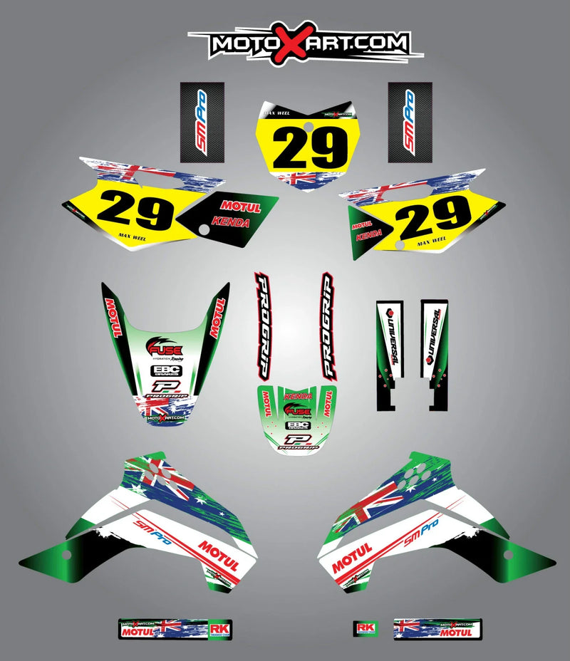 Kawasaki KLX 140 Custom Graphic Kit - AUSSIE PRIDE (2008-2014)