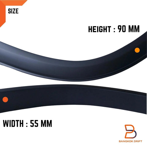 Toyota Hilux Revo Front Set Slim Matte Black Fender Flares (2015-2020)
