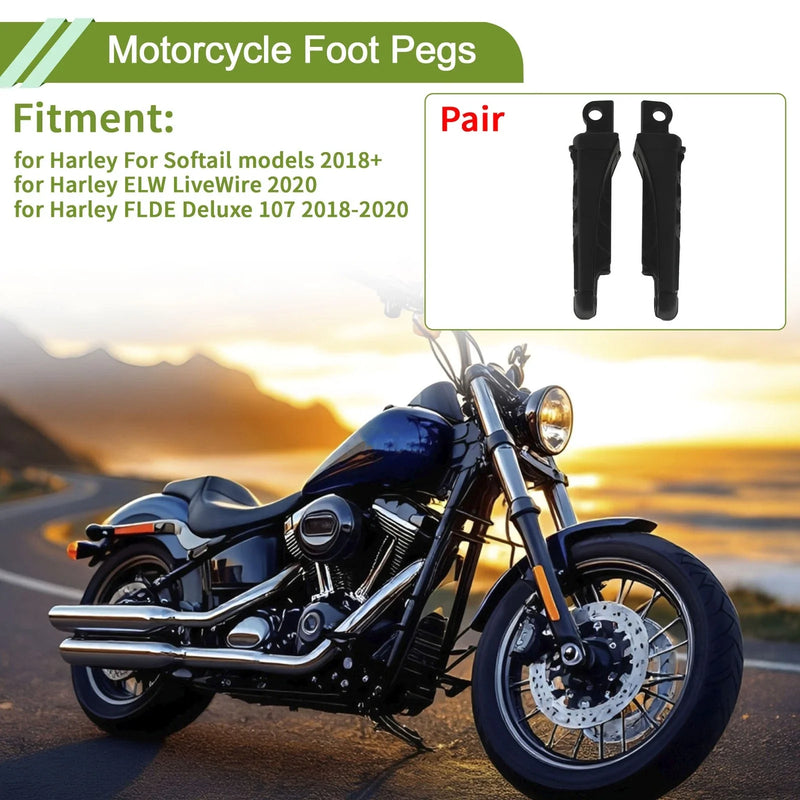 Harley Softail Matte Black Motorcycle Foot Pegs