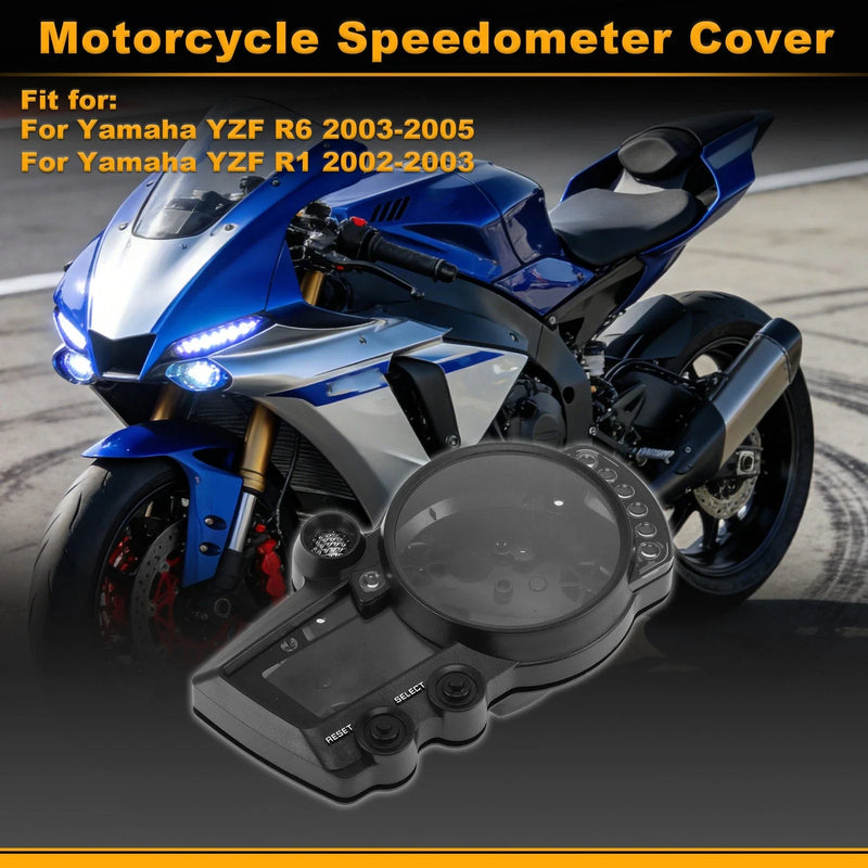 Yamaha YZF R6 1pc Speedometer Gauge Cover Black Plastic (2003–2005)