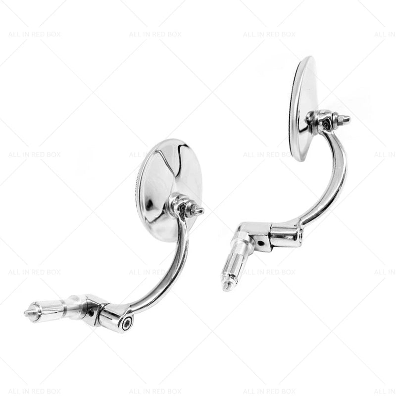 Motorcycle Chopper Racer Chrome Round Rearview Bar End Mirror
