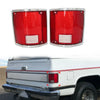 Chevrolet C10 C20 C30, GMC C15 C25 Tail Light Lens with Chrome Bezel (1973-1987)