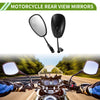 M8/M10 / 1set / Motorcycle Rear View Mirrors Oval Shape Black Aluminum Plastic